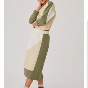 Daily Practice by Anthropologie Colorblocked Midi Skirt